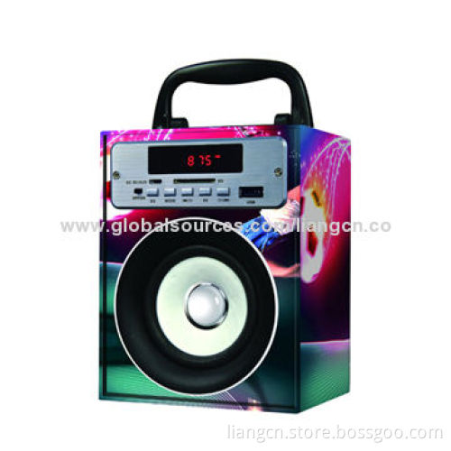 Outdoor wireless portable wooden Bluetooth speaker with SD/USB/FM radio